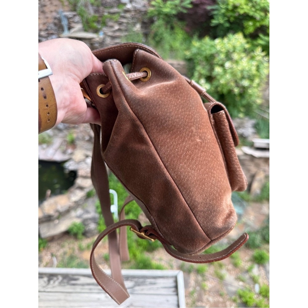 Gucci Suede Bamboo Mini Backpack Brown Leather Italy Vintage - Picture 3 of 16